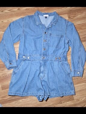 Light Blue Denim Romper Sz 14